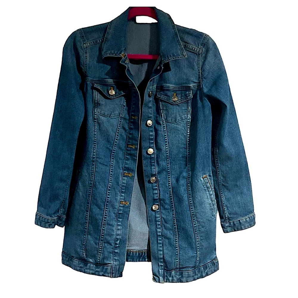 Chico’s Elongated Denim Jacket Size O.